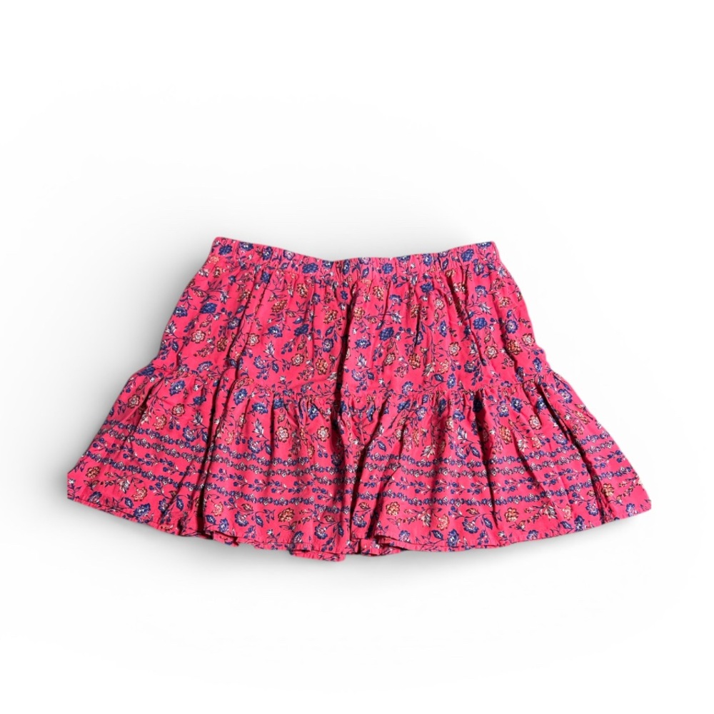 Lane Bryant Bright Pink Floral Tiered Skater Mini Skirt